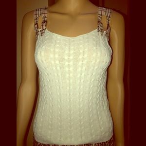 Sweater tank with plaid buckles Vintage